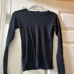 Brandy Melville Navy Striped Long Sleeve Top